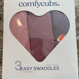 comfycubs Easy Swaddle Blankets in Blush, Mauve, Mulberry, Pack of 3